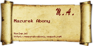Mazurek Abony névjegykártya